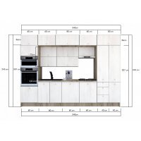 Bucatarie ZONE B 340 FRONT PAL K002 / decor 8508